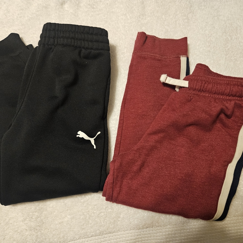 Puma Kids Black Sweat & Carters Burgundy Joggers Size 5